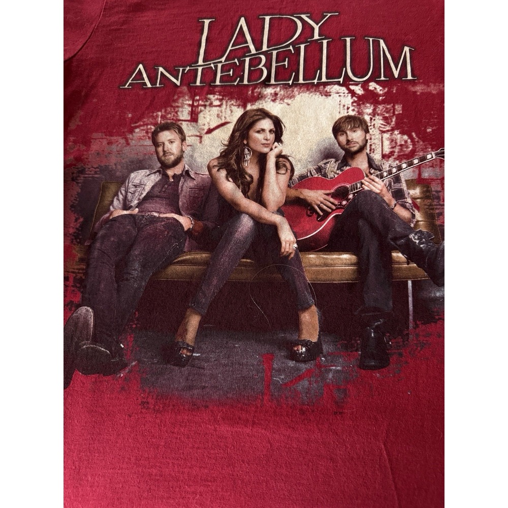 Vintage Lady Antebellum Shirt Own The Night Tour Concert Graphic Tee Red Small